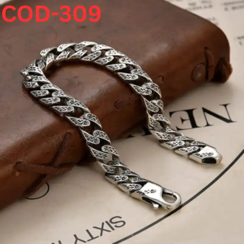 Silver Cuban Curb Link Chain Bracelet [SB-309]